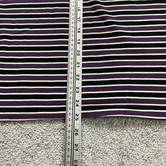 Erika & Co. Top Womens Medium Multicolor Striped Long Sleeve Crew Neck Casual - Picture 8 of 9